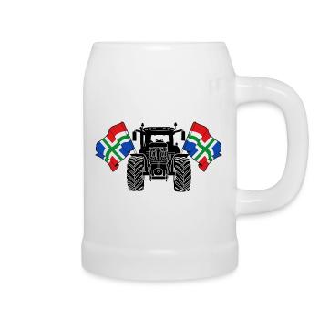 Groningen_Tractor_Pride - Bierkrug - Weiß - Rechts