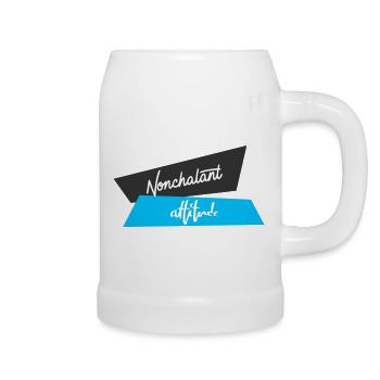 Attitude Nonchalante Bleu Noir - Chope en céramique - blanc - Droite