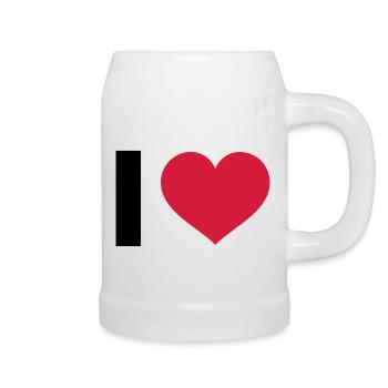 I LOVE - Chope en céramique - blanc - Droite