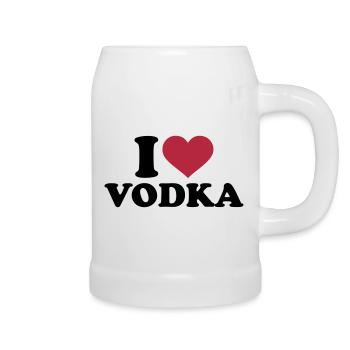 I love Vodka - Chope en céramique - blanc - Droite