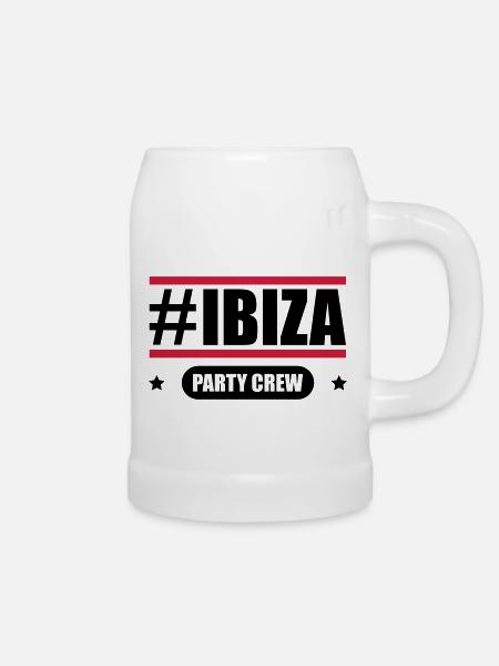 ibiza party crew - Bierkrug - Weiß