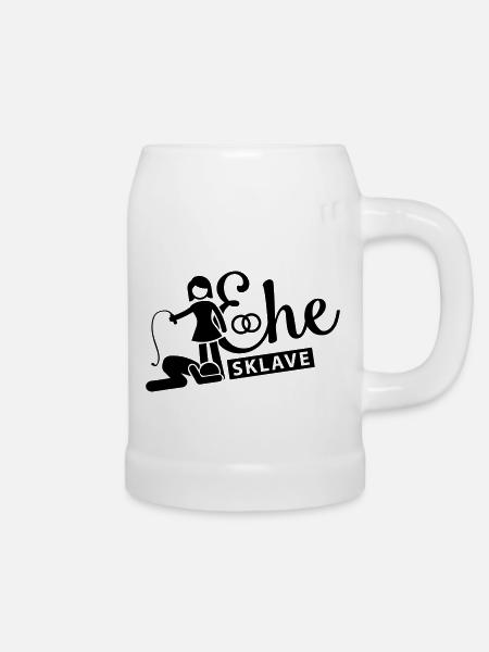 ehe sklave design - Bierkrug - Weiß