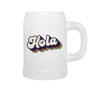 Hola Espagnol Bonjour Hawaii Hawaiian Pride Mexicain - Chope en céramique - blanc - Droite