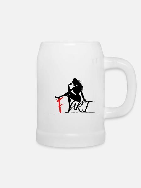F. Art - Cooler Print - Bierkrug - Weiß