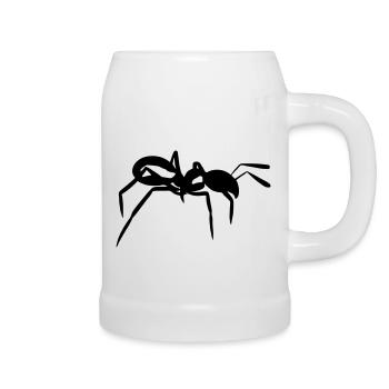 Ameise Illustration Geschenkidee - Bierkrug - Weiß - Rechts