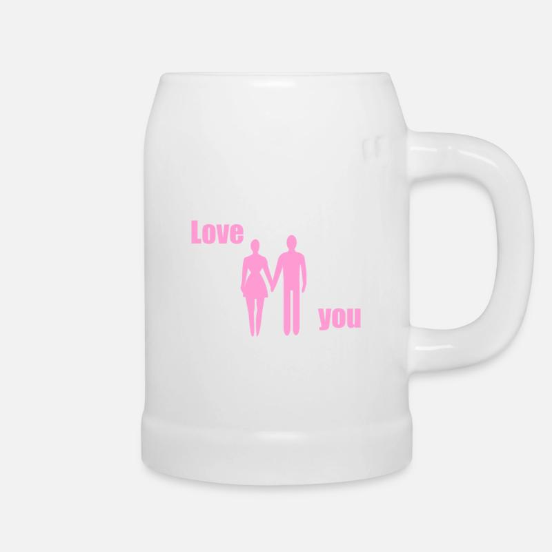 Liebe dich - Bierkrug - Weiß