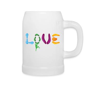bouldering boulder rocks free climbing boulder love - Beer Mug - white - Right