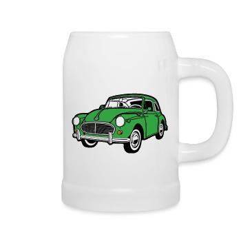 Morris Minor 1000 Classic Enthusiast Car en vert - Chope en céramique - blanc - Droite