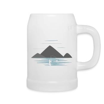 Fishing in the mountains - Beer Mug - white - Right