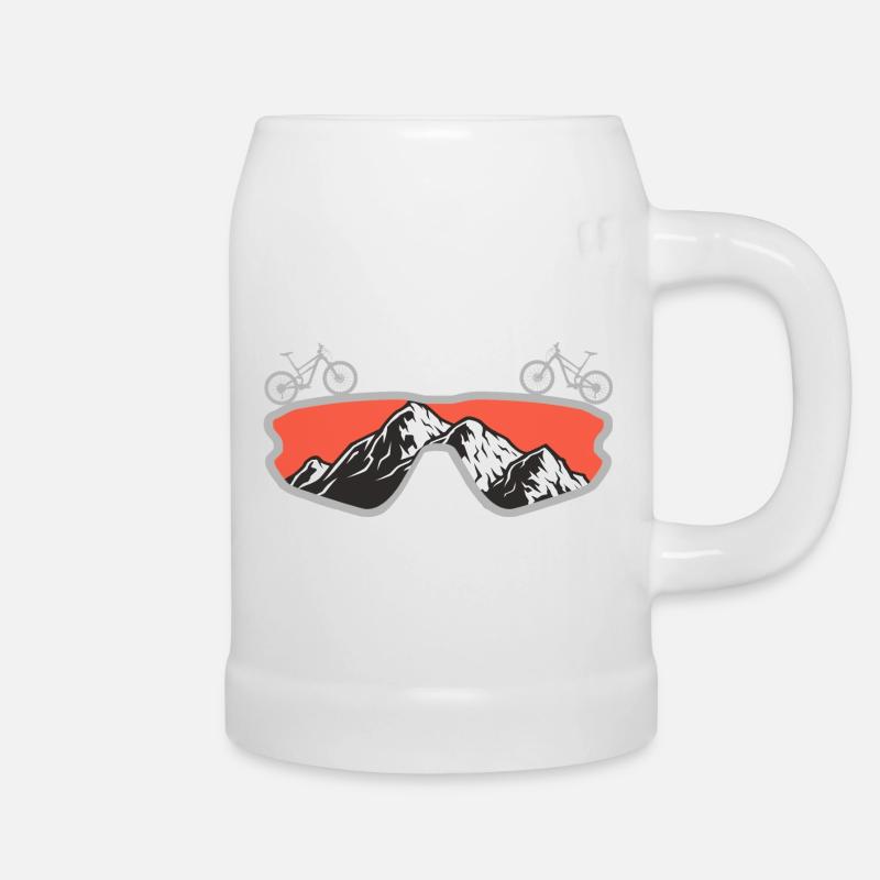 Mountainbike Brille Bergansicht - Bierkrug - Weiß