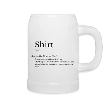 Shirt Erklärung Lustig Deutsch Wörterbuch - Bierkrug - Weiß - Rechts