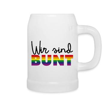 Nous sommes colorés LGBTQIA+ aimons la diversité arc-en-ciel - Chope en céramique - blanc - Droite