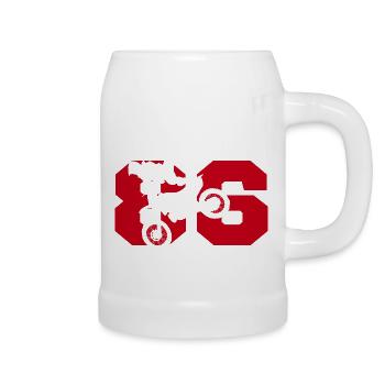 Moto 86 biker - Beer Mug - white - Right