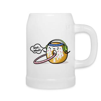 Beignet kawaii avec cerceau de fitness - Chope en céramique - blanc - Droite