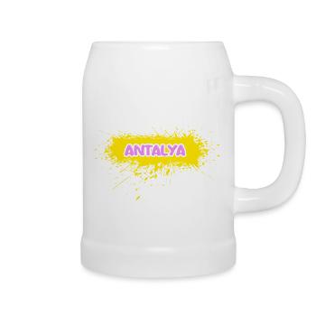 Antalya - Chope en céramique - blanc - Droite
