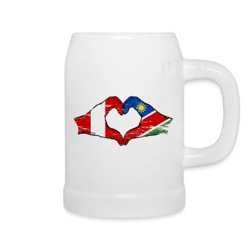 Pérou Namibie drapeau coeur utilisé - Chope en céramique - blanc - Droite