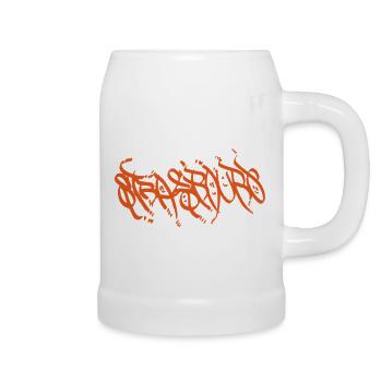 Strasbourg Street Art Souvenir - Beer Mug - white - Right