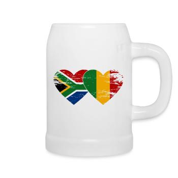 Afrique du Sud Mali Drapeau Coeur Utilisé - Chope en céramique - blanc - Droite
