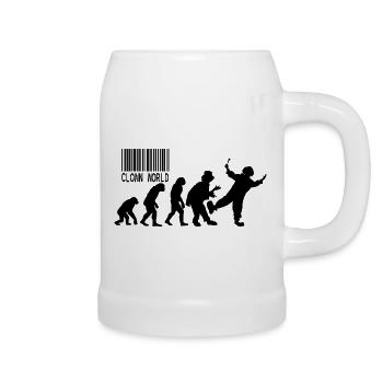 Clown World Evolution parody - Beer Mug - white - Right