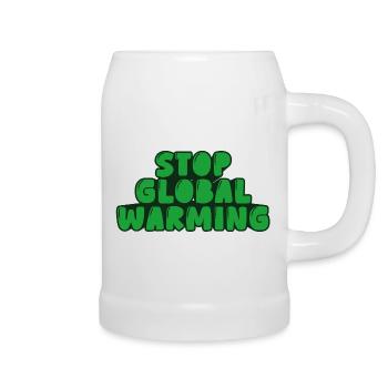 stop global warming - Beer Mug - white - Right