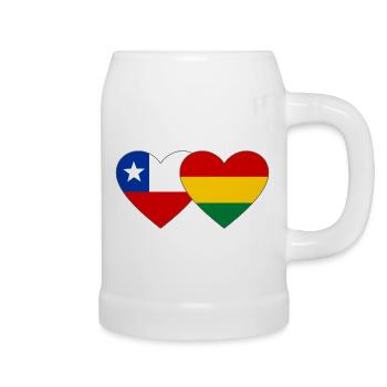 Chile Bolivien Flagge Herz - Bierkrug - Weiß - Rechts