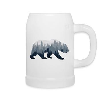 Forest Nature Bear - Beer Mug - white - Right