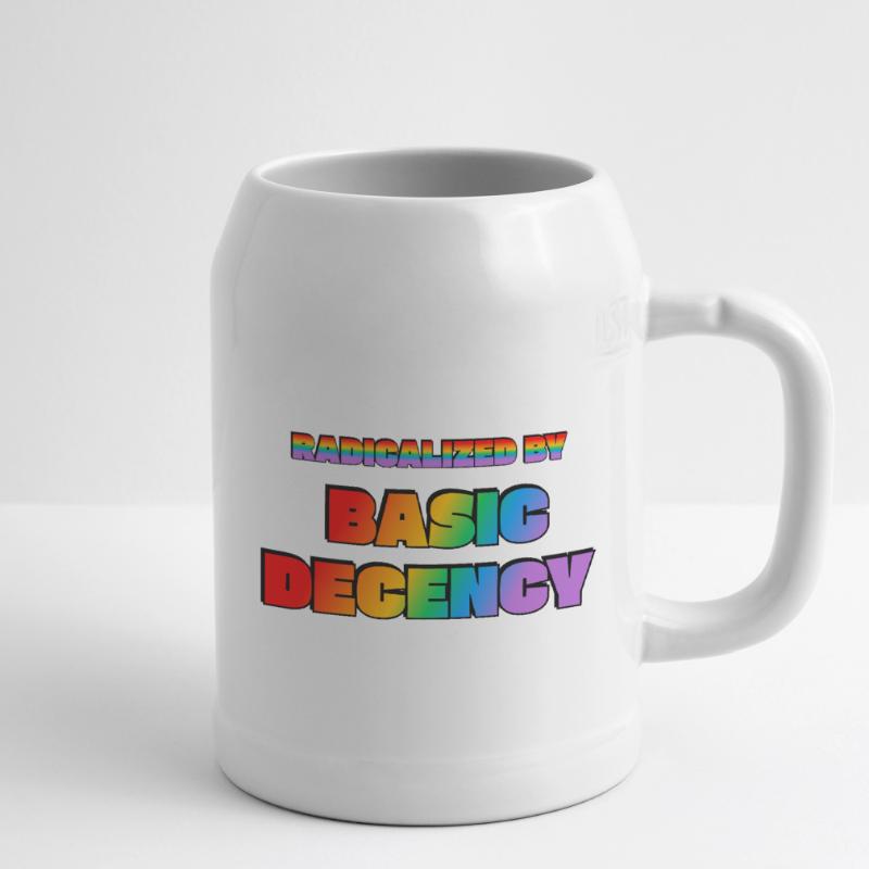 Radicalized by Basic Decency Beer Mug
