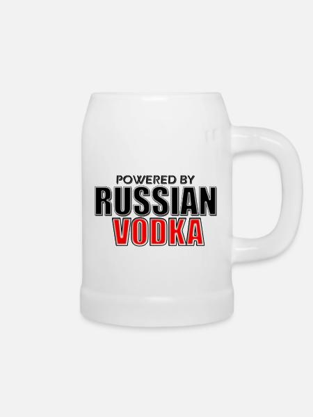 powered_by_Russian_Vodka - Bierkrug - Weiß
