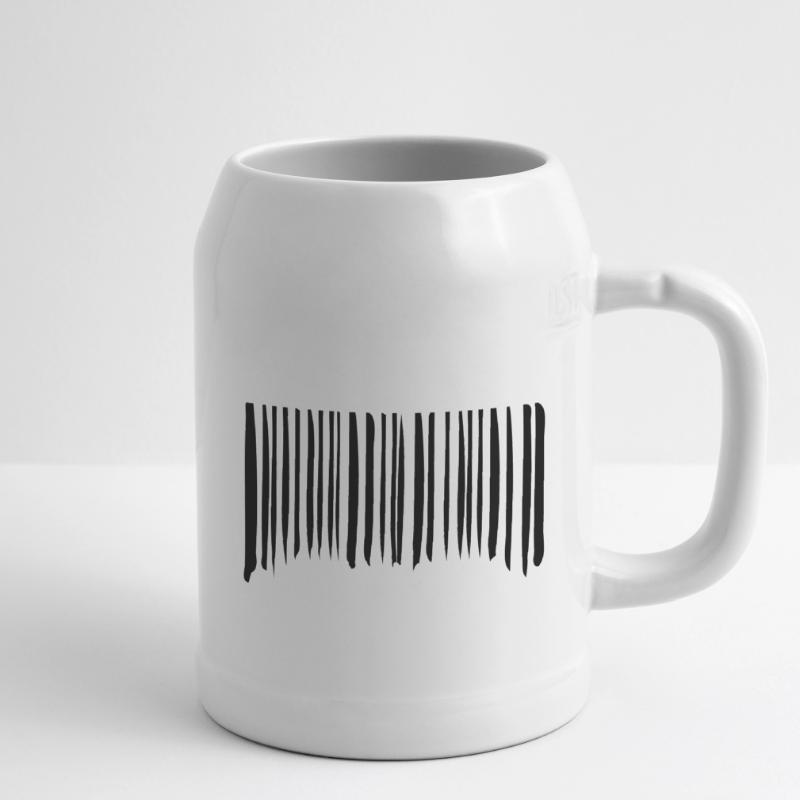 Barcode Strokes Lines Scribbled Barcode Scan Chope en céramique