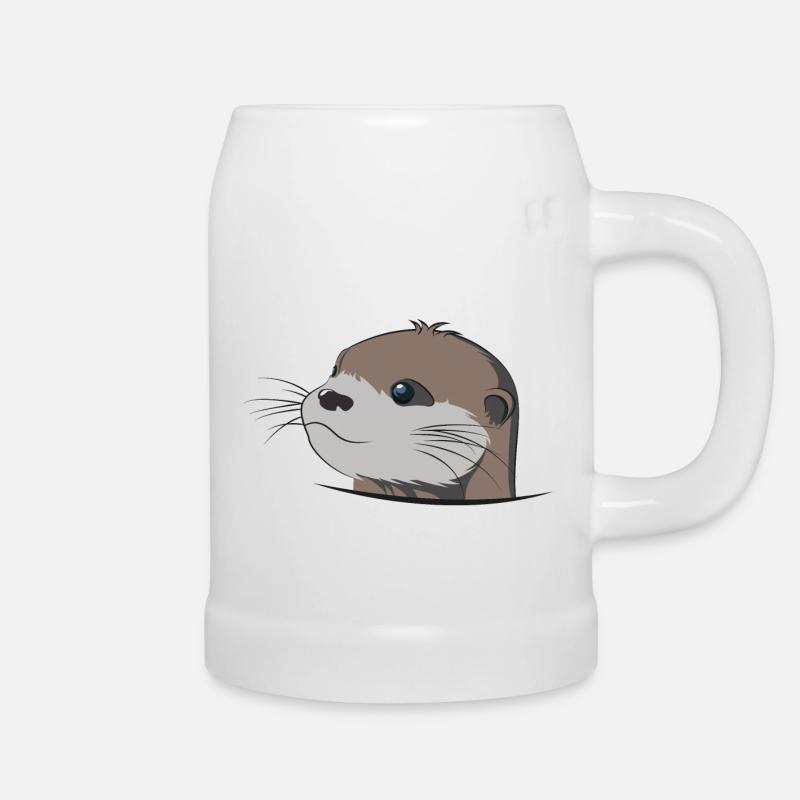 niedlicher Otter Brusttasche - Bierkrug - Weiß