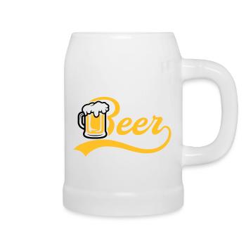 Krug Beer - Bierkrug - Weiß - Rechts