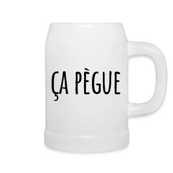 Ça pègue Expression régionale - Chope en céramique - blanc - Droite