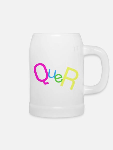 QUER - Bierkrug - Weiß