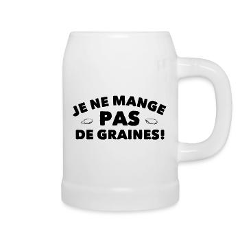 Je ne mange pas de graines ! 🤣 Tshirt humour - Chope en céramique - blanc - Droite