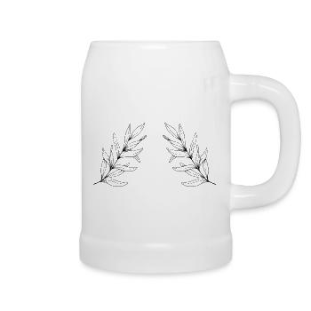 Leaf branch - Beer Mug - white - Right
