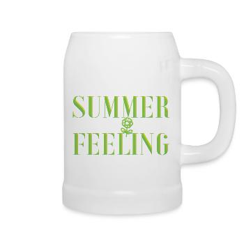 SUMMER FEELING mit Blume - Bierkrug - Weiß - Rechts