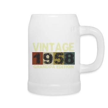Vintage Geburtstag Retro Sonnenuntergang Design - Bierkrug - Weiß - Rechts
