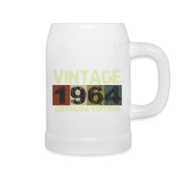 Vintage Geburtstag Retro Sonnenuntergang Design - Bierkrug - Weiß - Rechts