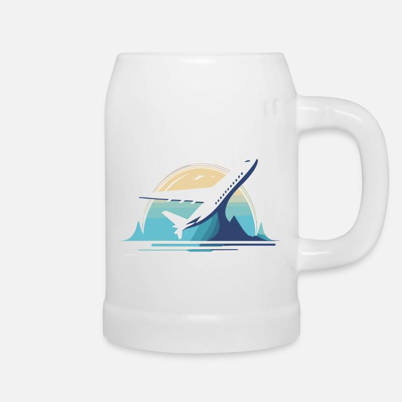 Airplane - Beer Mug - white