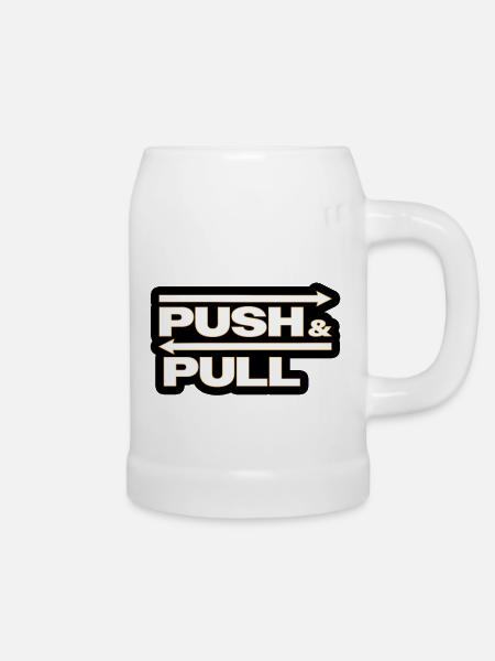 Push and Pull black - Bierkrug - Weiß
