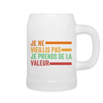 Je ne vieillis pas, je prends de la valeur - Chope en céramique - blanc - Droite