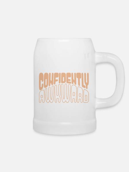 Confidently awkward in yellow - Bierkrug - Weiß