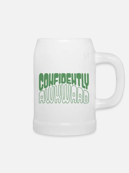 Confidently awkward in green - Bierkrug - Weiß