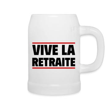 Vive la retraite, cadeau retraité, retraitée - Chope en céramique - blanc - Droite