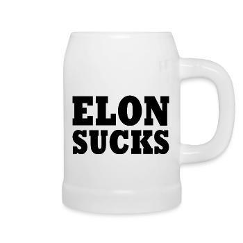 Elon sucks - Beer Mug - white - Right
