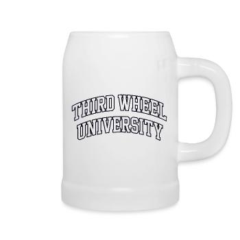 Third Wheel University Logo - Beer Mug - white - Right