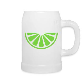 Limettenscheibe - Bierkrug - Weiß - Rechts