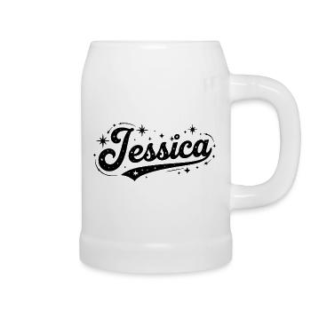 Jessica name first last family - Beer Mug - white - Right