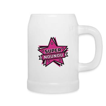 super nounou - Chope en céramique - blanc - Droite