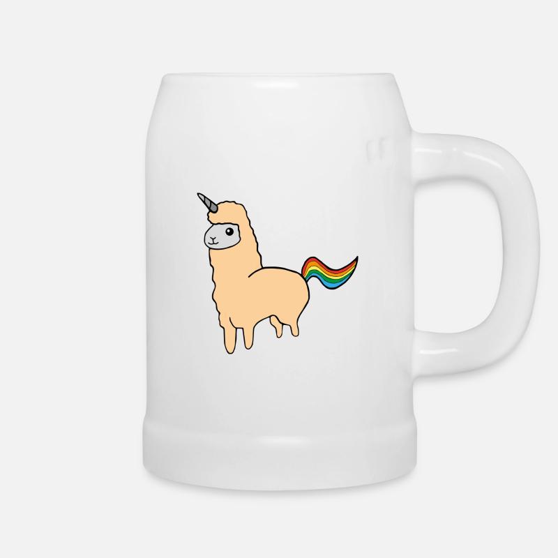 Alpaka Einhorn - Bierkrug - Weiß